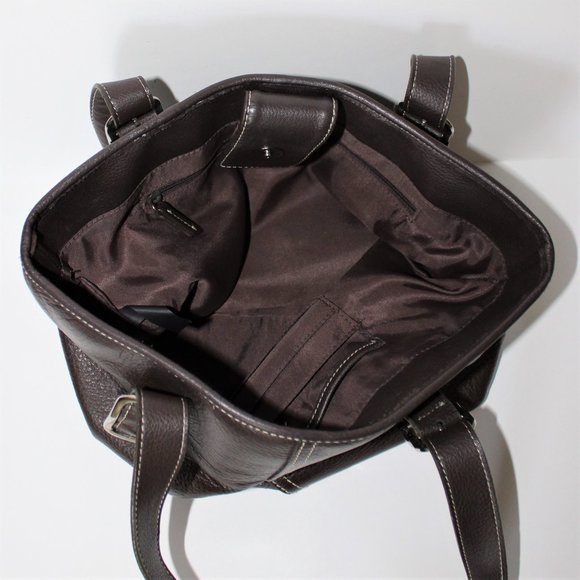 Dark Brown Leather Medium Tote - Picture 5 of 9